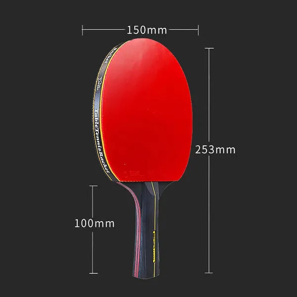 Professional 7-Ply Table Tennis Racket Set with Double Paddles & Carry Bag