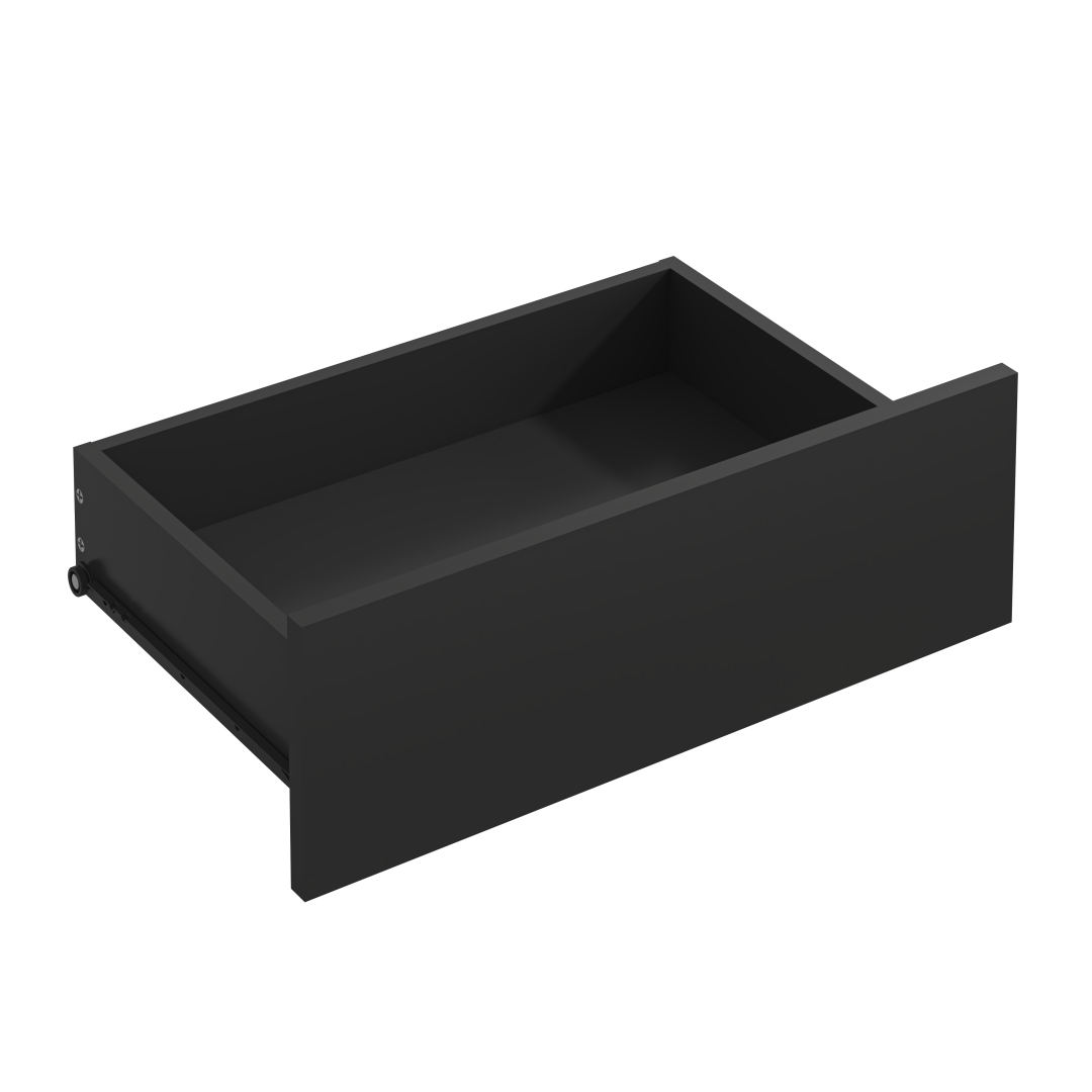 Set of 2 Modern End Tables with USB Charging Station & Drawers - Black