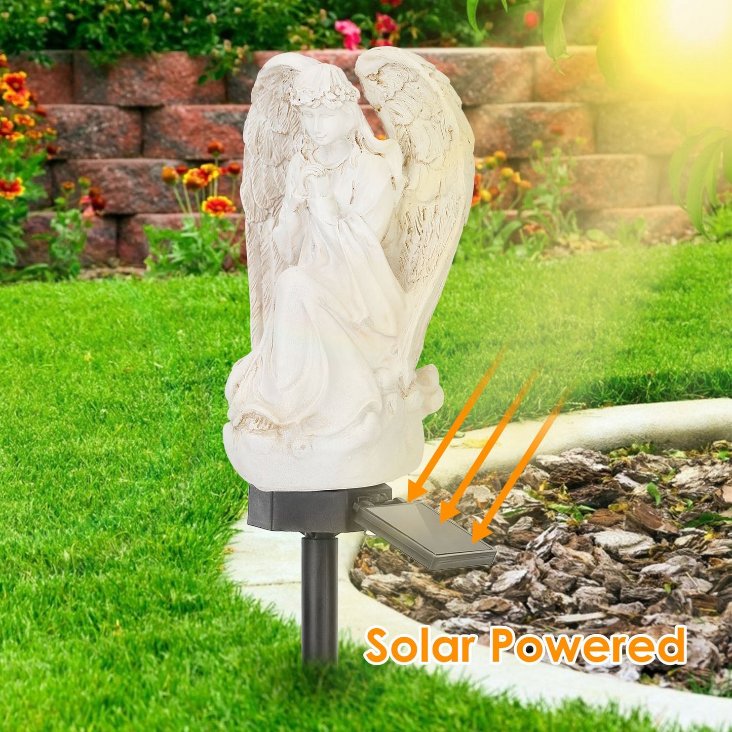 Solar Praying Angel Garden Light - IP65 Waterproof LED Lamp