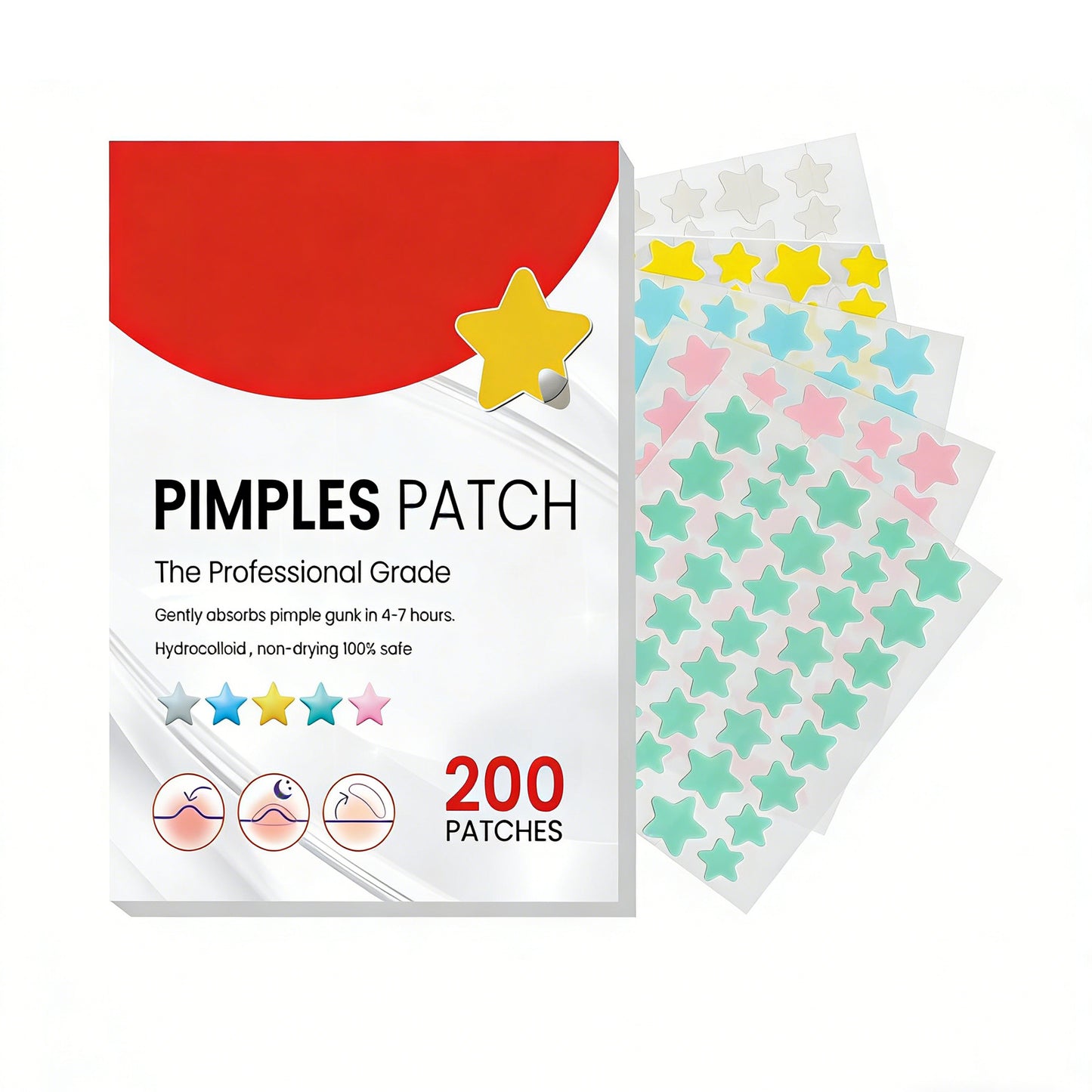 Hydrocolloid Acne Patches - 200 Count Invisible Blemish Spot Treatment