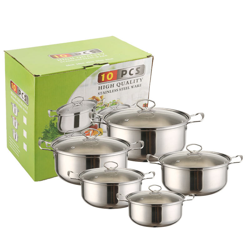 Stainless Steel Soup Steamer Set - 10 Pieces Kitchen Cookware