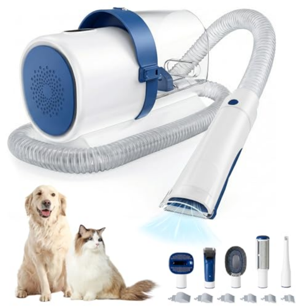 Cordless Pet Hair Clippers with 2.5L Dust Cup & 3 Suction Modes for Grooming