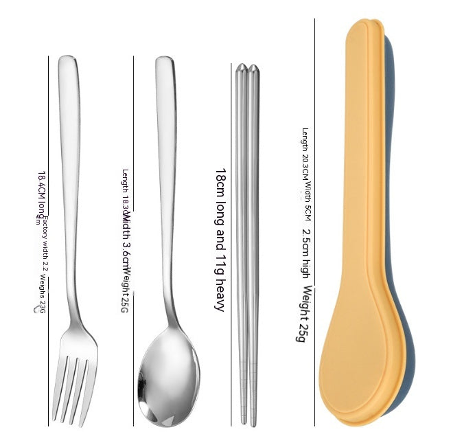 Stainless Steel Portable Flatware Set - Forks, Spoons & Chopsticks