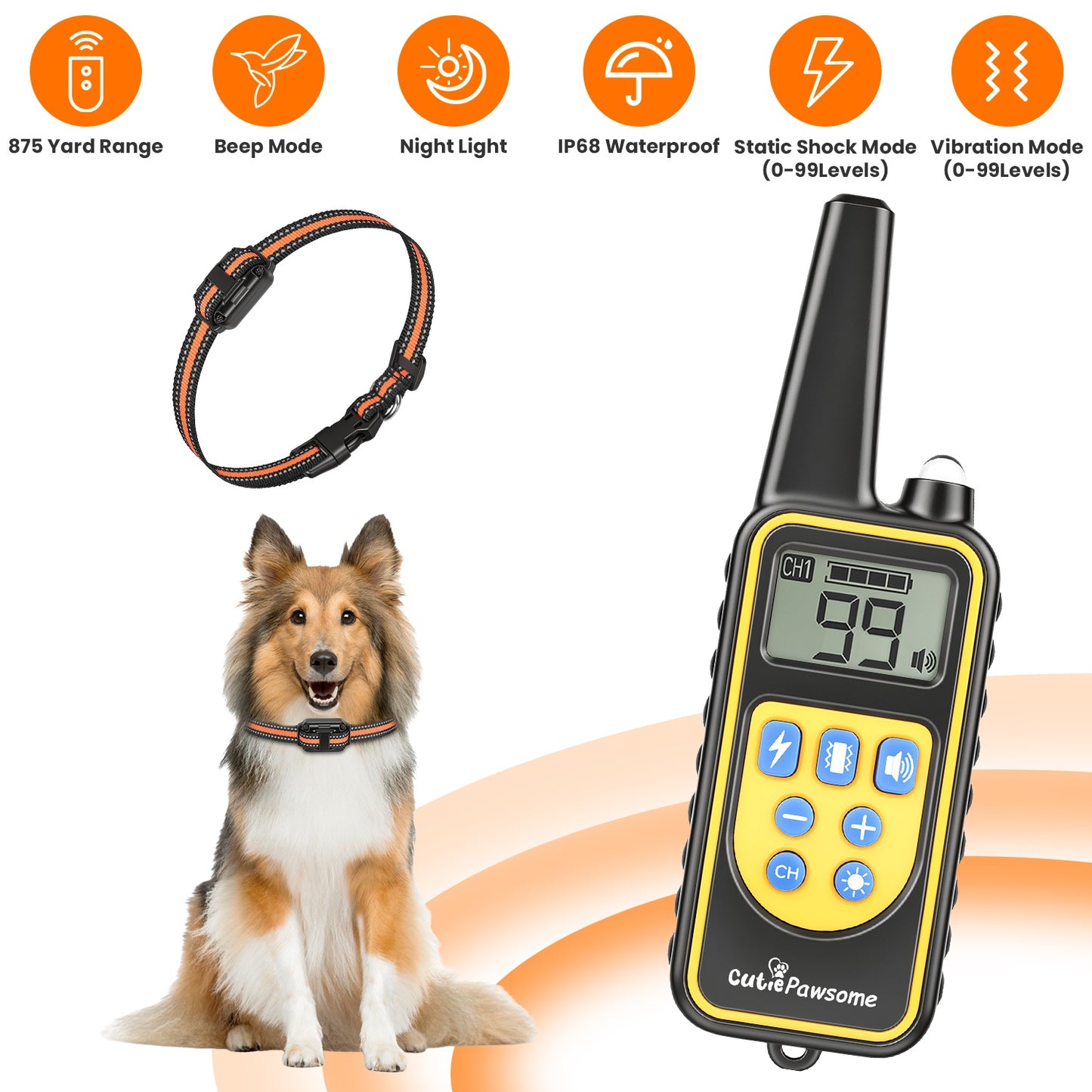 Dog Training Collar with Remote - Waterproof, Long Range, Multi-Mode