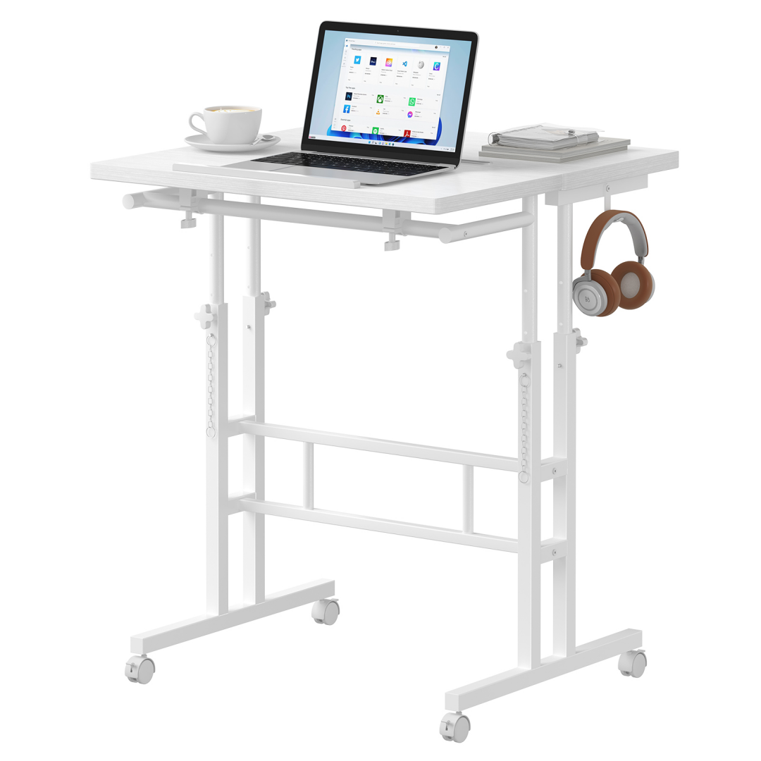 Manually Adjustable Height Rotating Standing Desk - Mobile Worktable