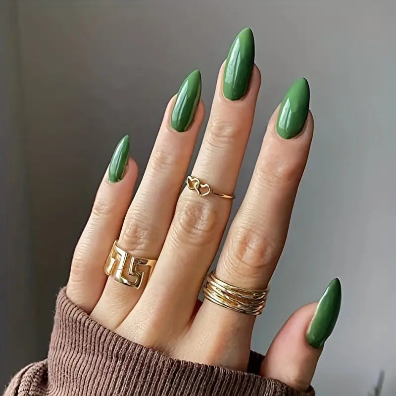Green Nail Stickers Armor Set for Nail Art - Summer Solid Color