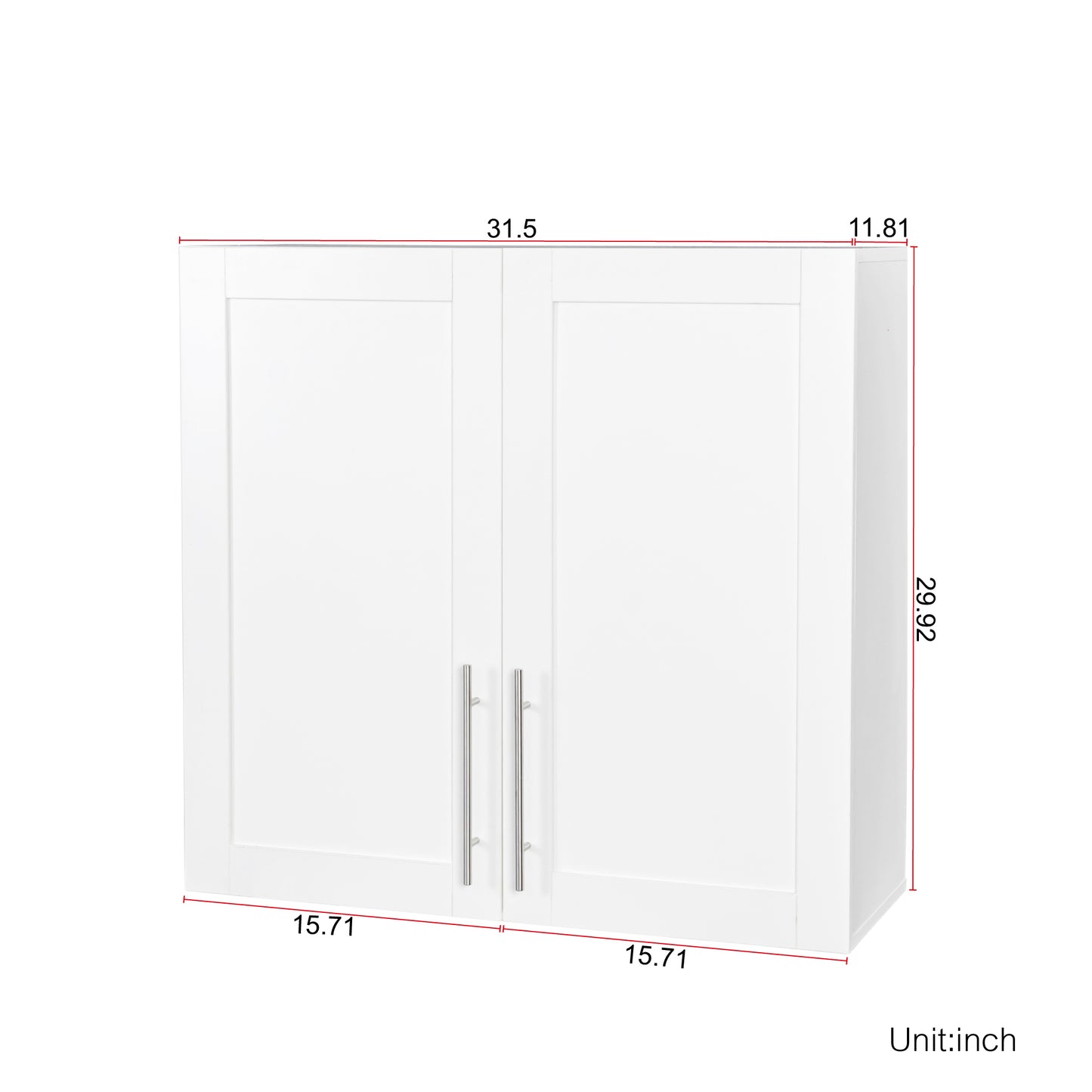 Stackable Wall Mounted Storage Cabinet - 11.81"D x 31.50"W x 29.92"H - White