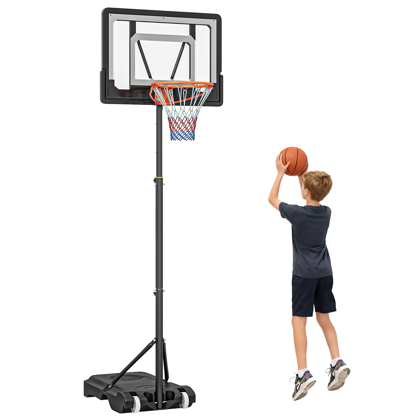 Portable Basketball Hoop with Adjustable Height - Indoor/Outdoor