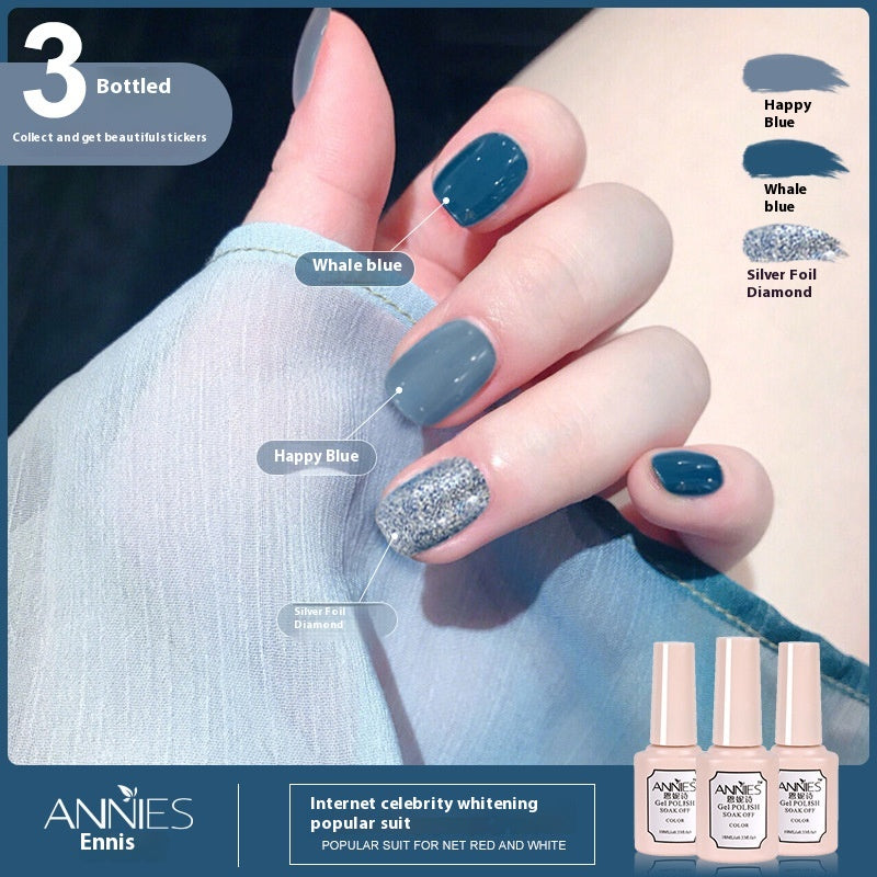 Three-Color Gel Nail Polish Set for Manicure - Nude, Purple, Orange