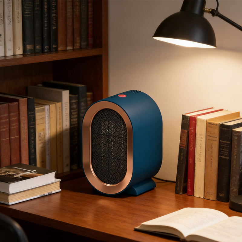 1200W Portable Ceramic Fan Heater with 2 Heat Settings, Silent Overheat Protection, Blue