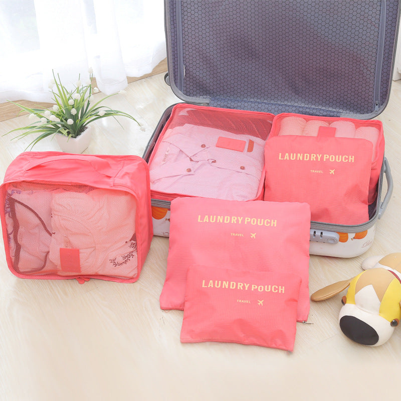 Six-Piece Travel Storage Bags Set - Organize Luggage & Clothing