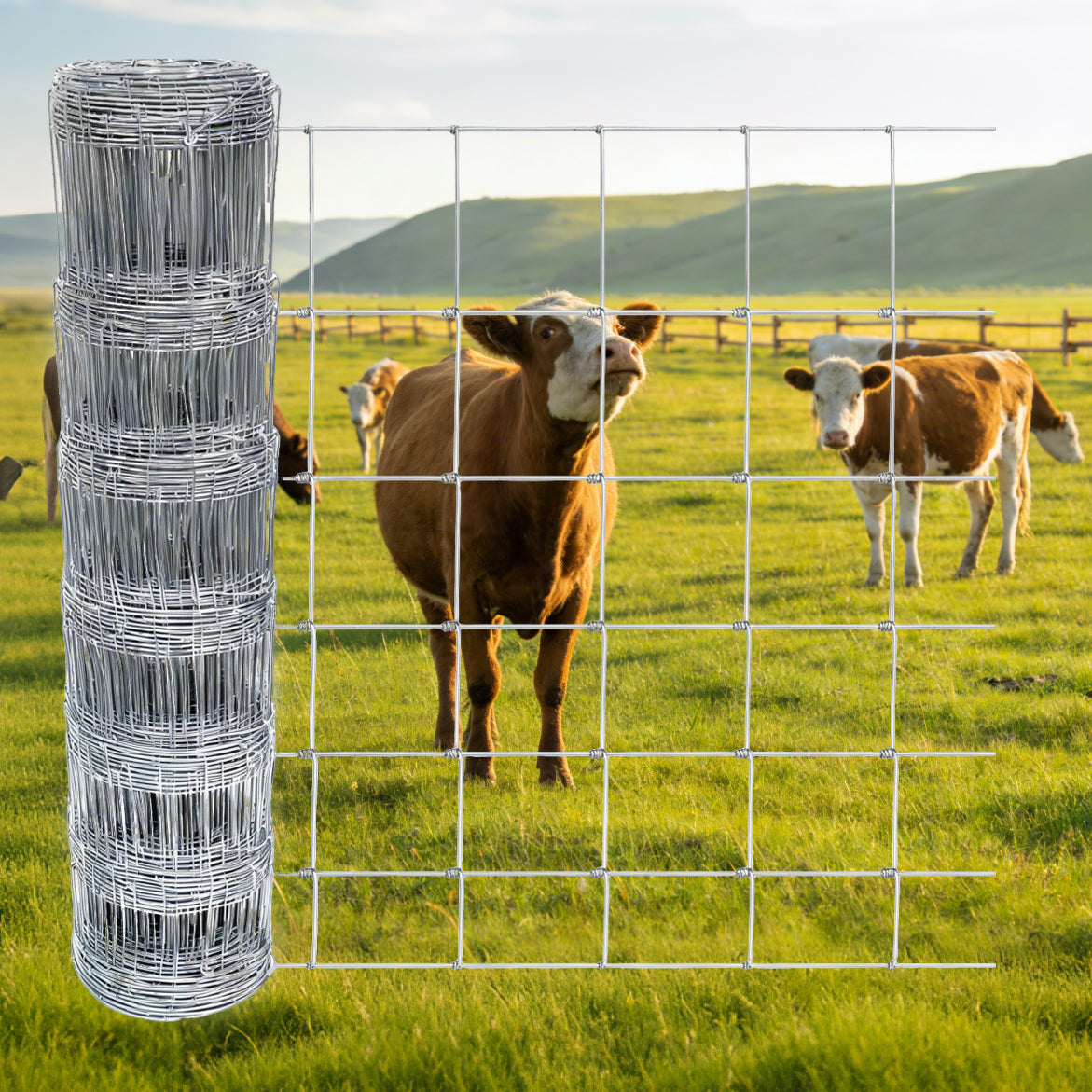 Galvanized Iron Wire Farm Fence - 4.9FT x 328FT for Livestock