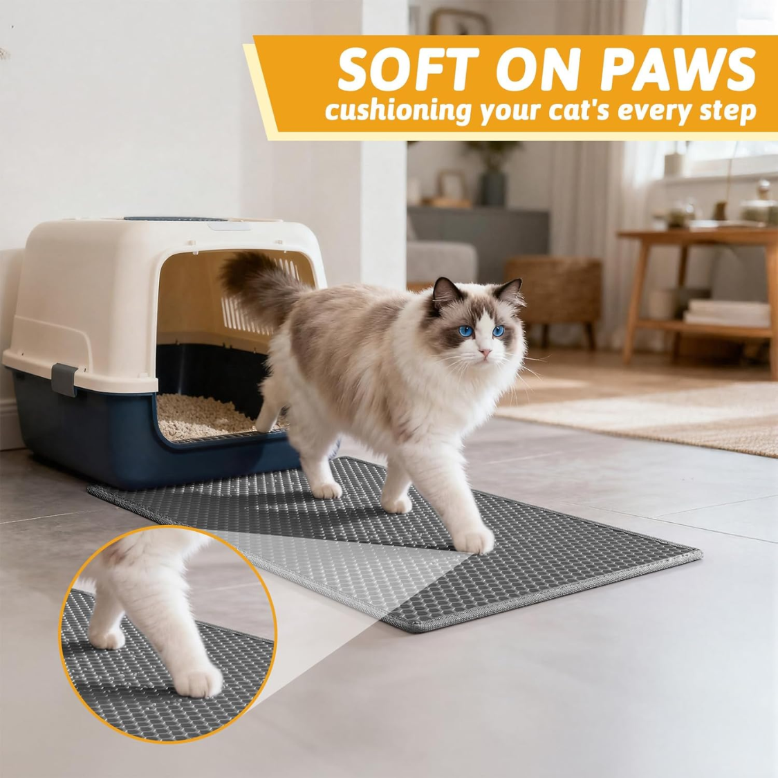 Double Layer Waterproof Cat Litter Mat - Urine Proof Pet Trap & Reusable