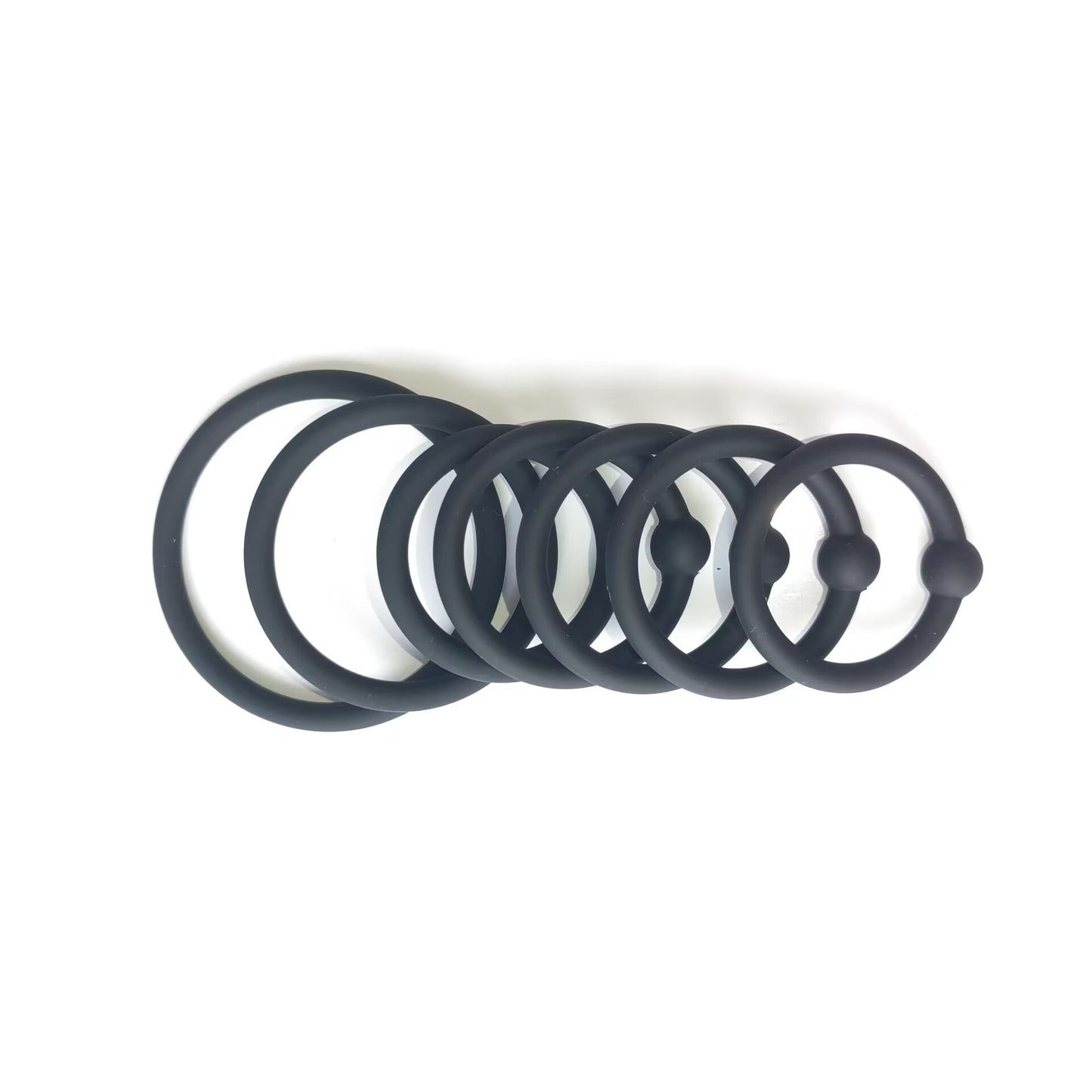 7-Piece Silicone Cock Ring Set for Men and Couples - Adjustable & Waterproof