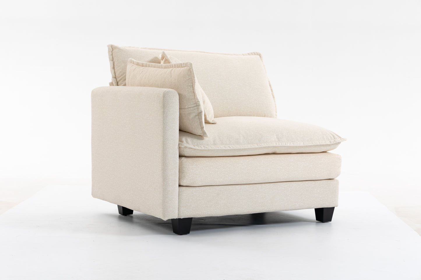 Modern 2-Seat Sectional Sofa with Chaise Lounge - Antique White