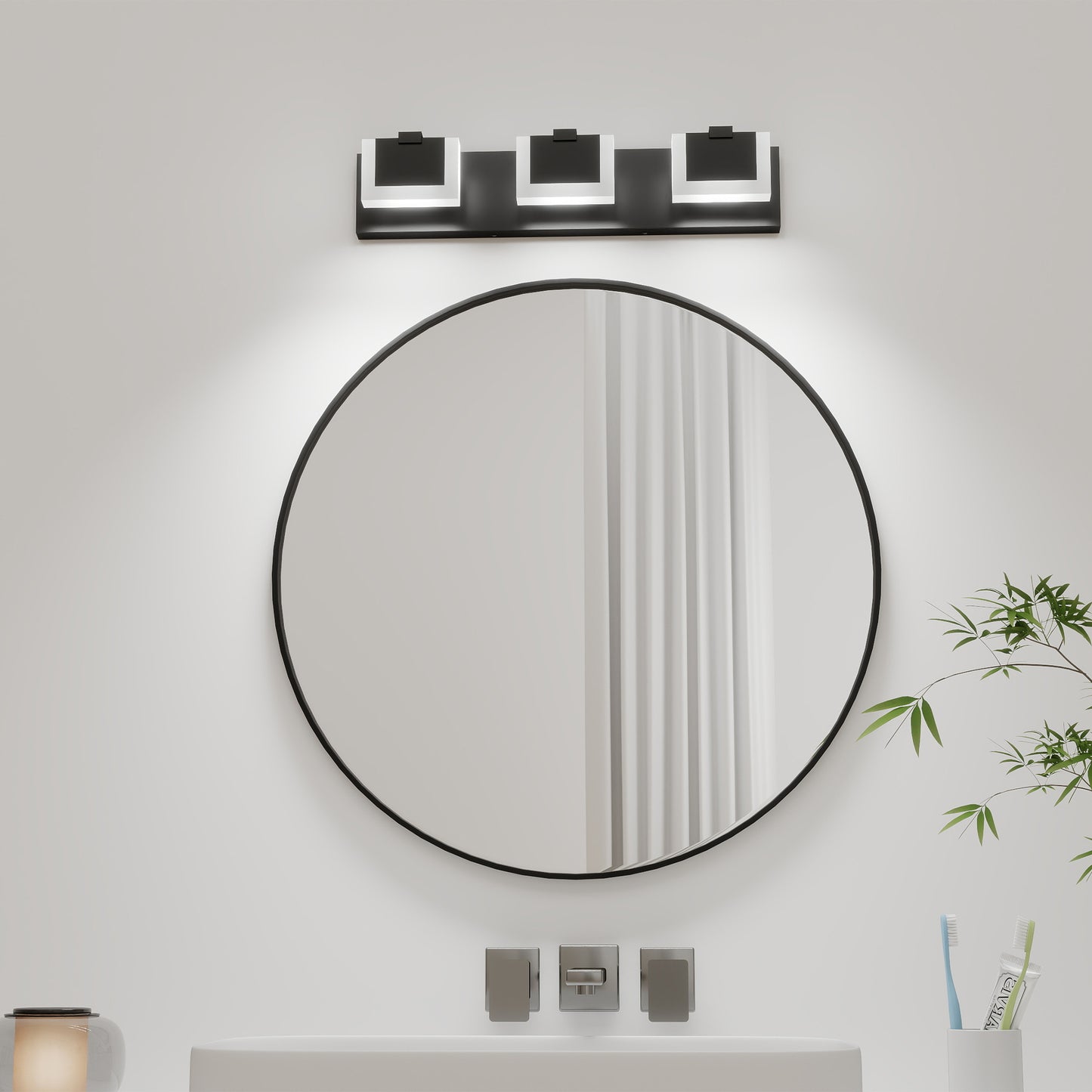 Modern Black LED Vanity Light Fixture - Up & Down Bathroom Lighting