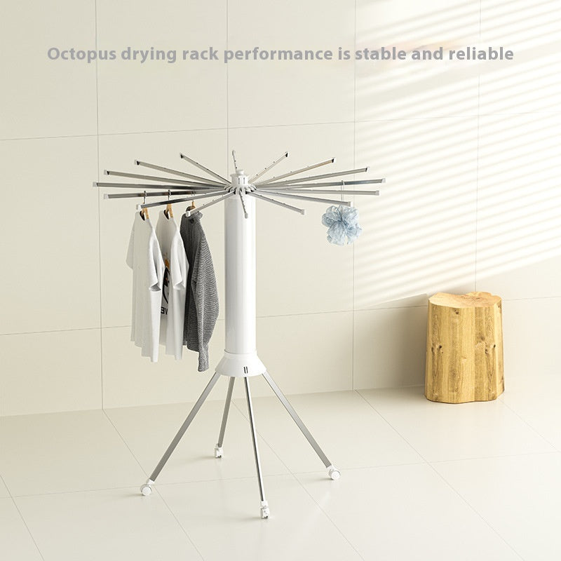 Octopus Clothes Hanger Floor Folding Storage Rack for Wardrobe & Balcony