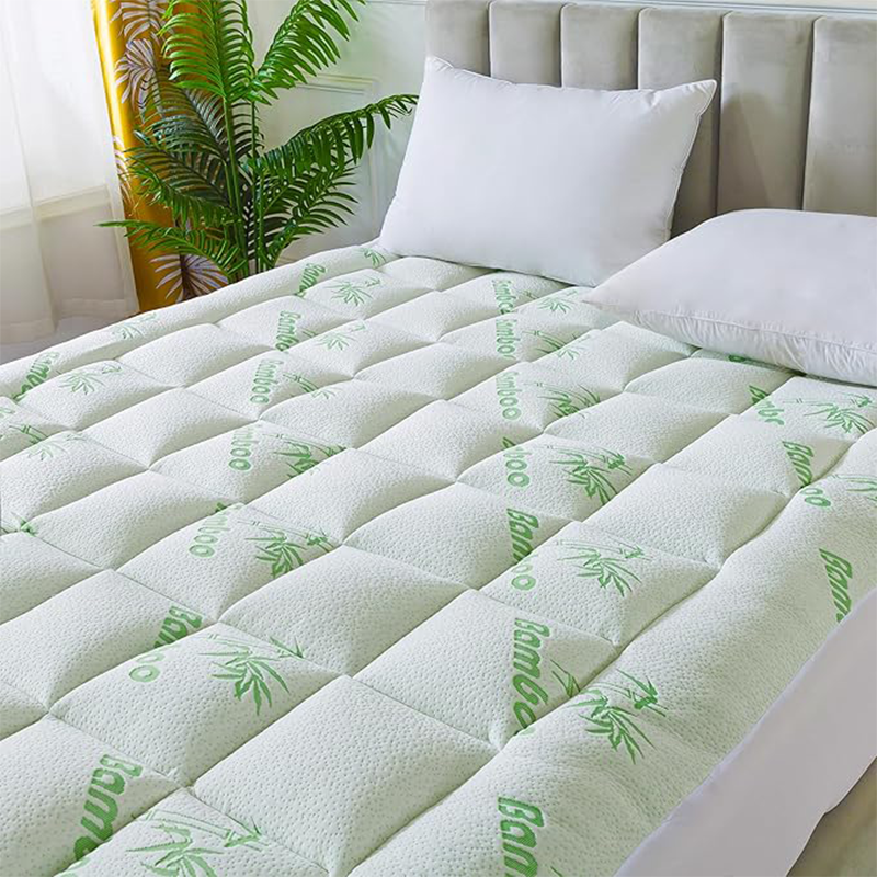 Queen Size Mattress Topper - Bamboo Pillow Top for Back Pain Relief