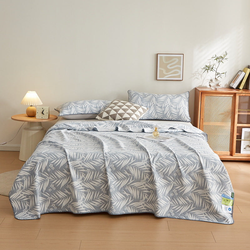 Double-Layer Cotton Blanket - Multi-Color & Size Options for Home Bedding