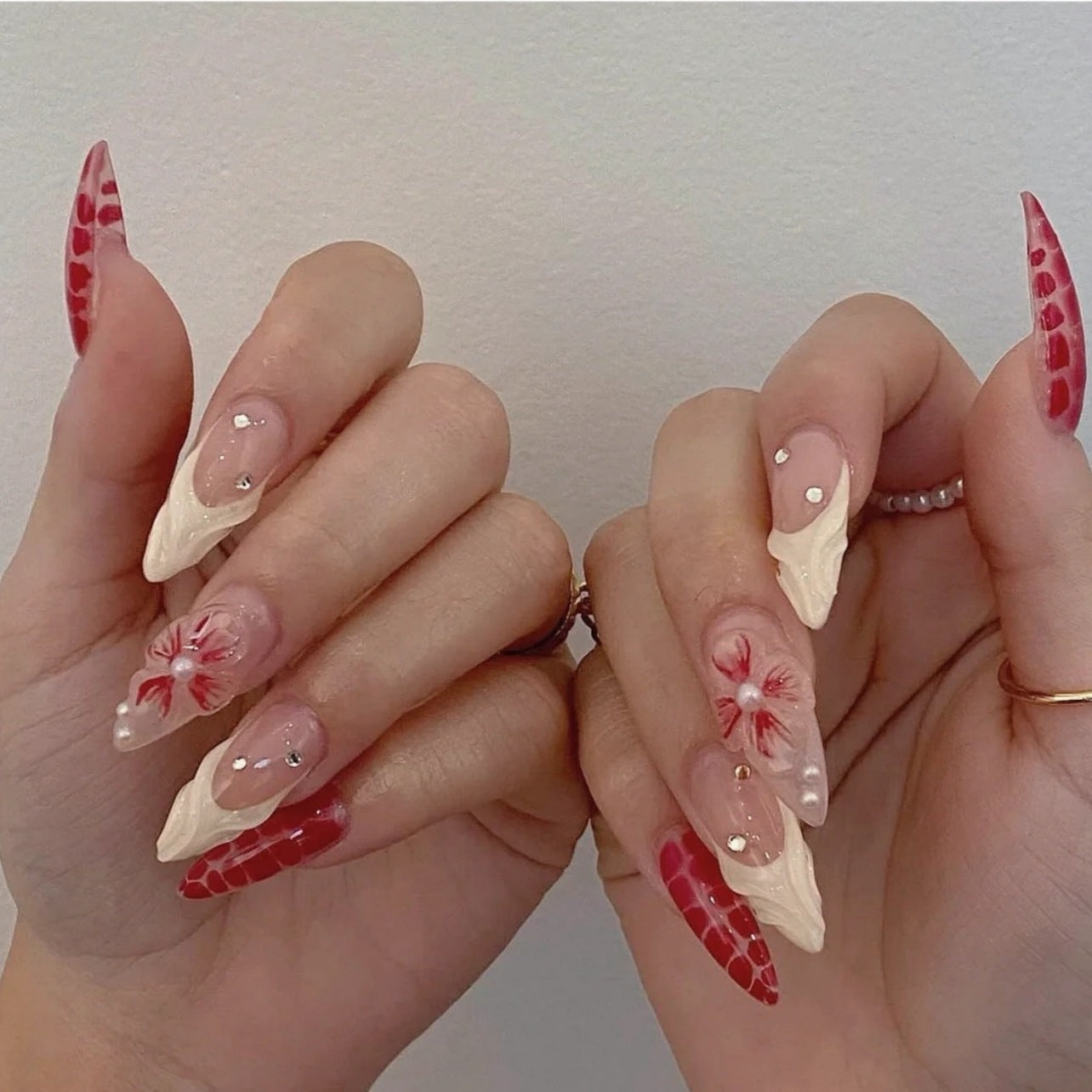 3D Rhinestone Fake Nails Set - Multiple Colors for Nail Art & Manicure