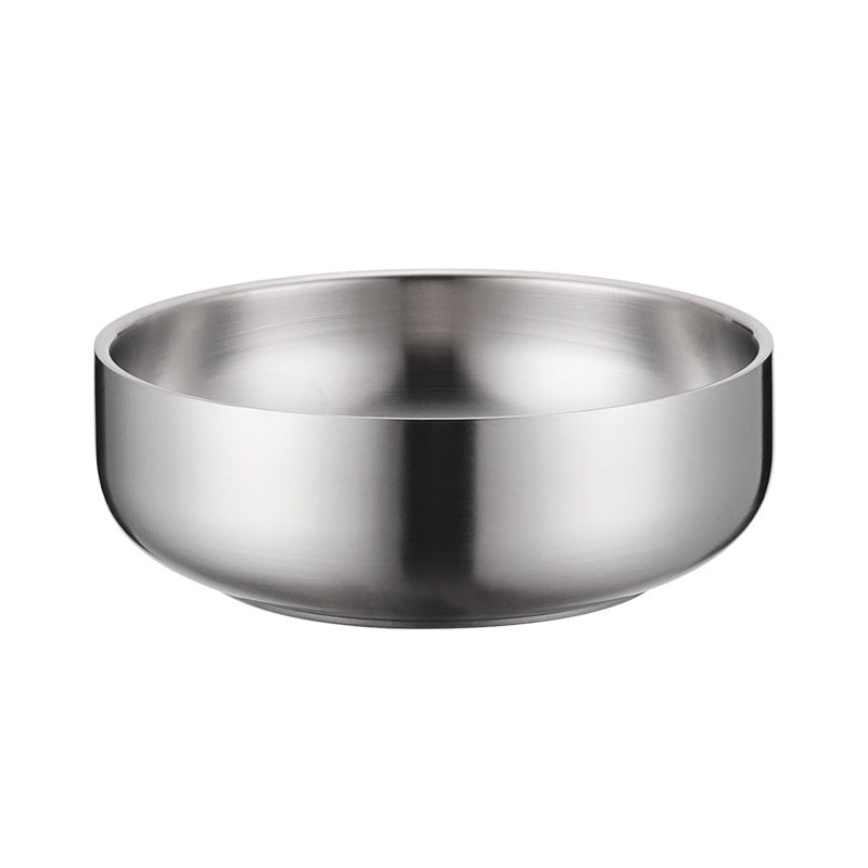 Stainless Steel Soup Bowl Set for Adults - Korean Style Double Layer & Tall Bowls, 11cm/15cm/12cm