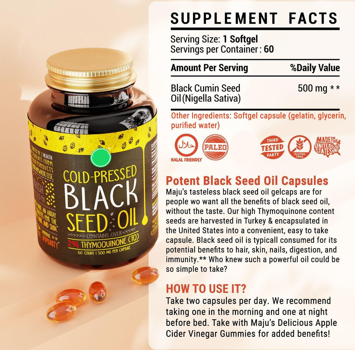 Black Seed Oil Capsules 60 Tablets