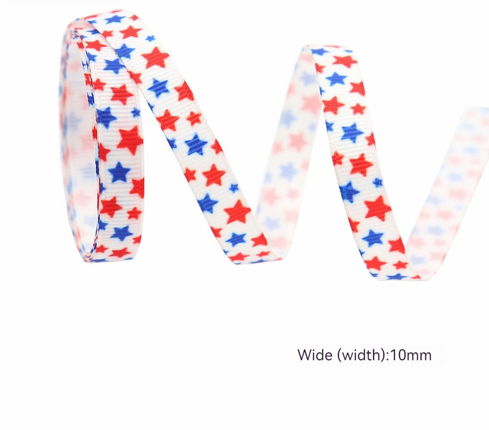 Stars and Stripes Ribbon Dovetail Bowknot Hair Accessory - Multiple Colors & Lengths