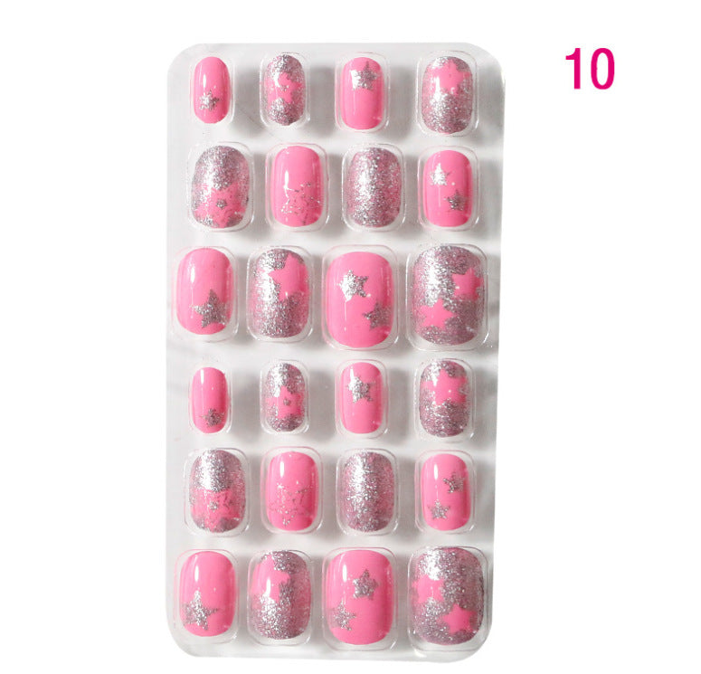 Children's Nail Art Stickers Patch Set - 24-Piece Kids Nail Tips
