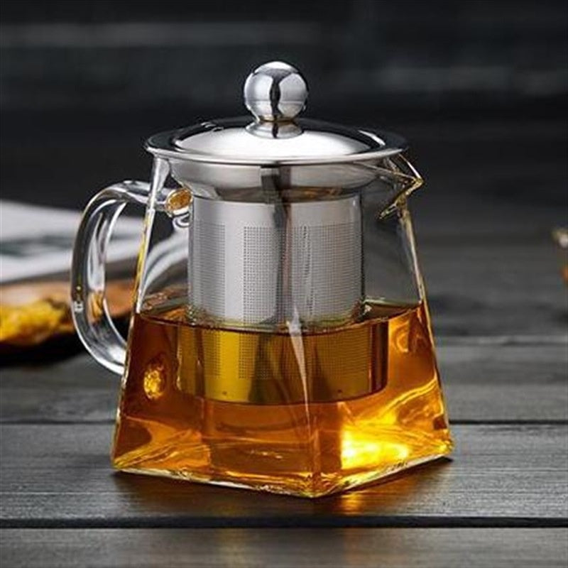 Glass Teapot Set with Strainer - High-Temperature Heat-Resistant Kitchenware