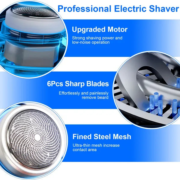 Portable Electric Shaver for Men, Rechargeable Beard Trimmer with LED Display