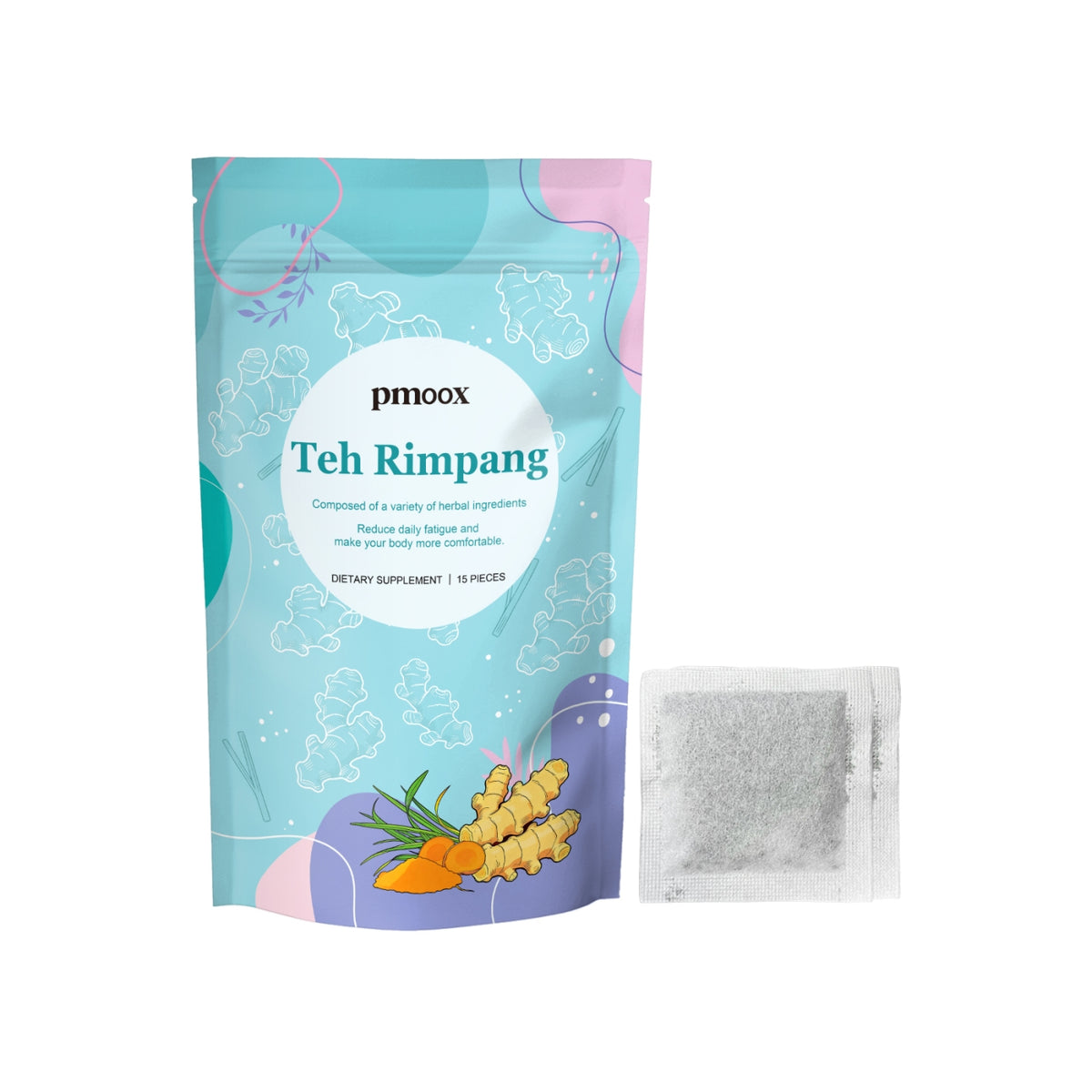 Herbal Rhizome Health Tea - Turmeric Ginger Lemongrass - 15pcs
