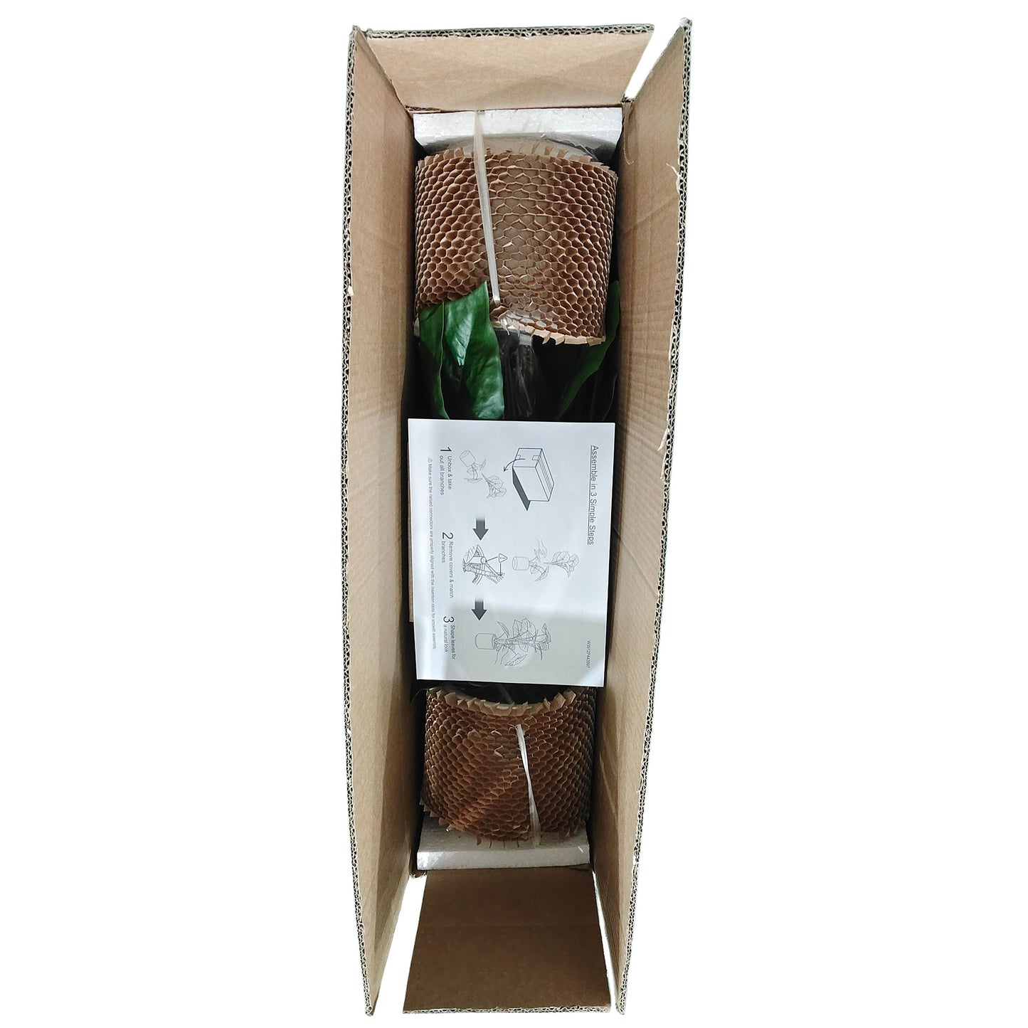 30'' Artificial Alocasia Leaf Plant with White Pot - 2pc Set