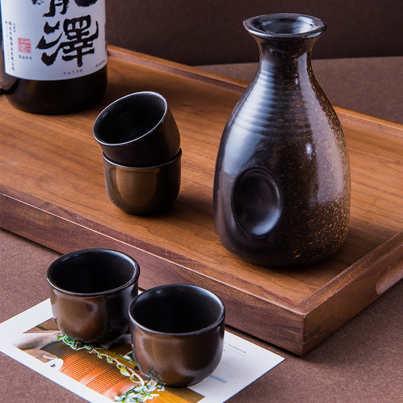 Japanese Style Ceramic Wine Glass and Sake Jug Set - Creative Home Barware