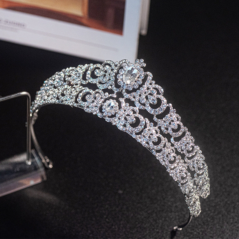 Bridal Rhinestone Crown Headdress