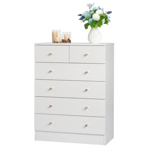 Modern 6-Drawer Dresser - White Storage Solution for Home