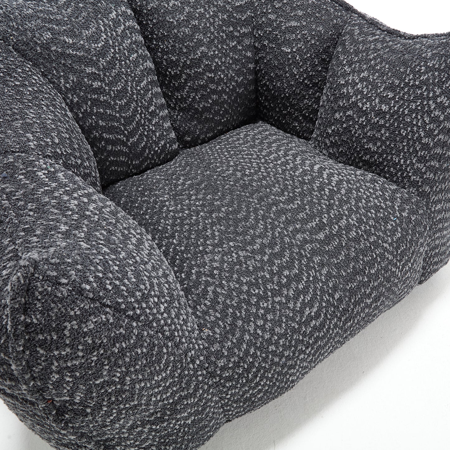 Comfortable Chenille Bean Bag Chair - Black Lazy Sofa