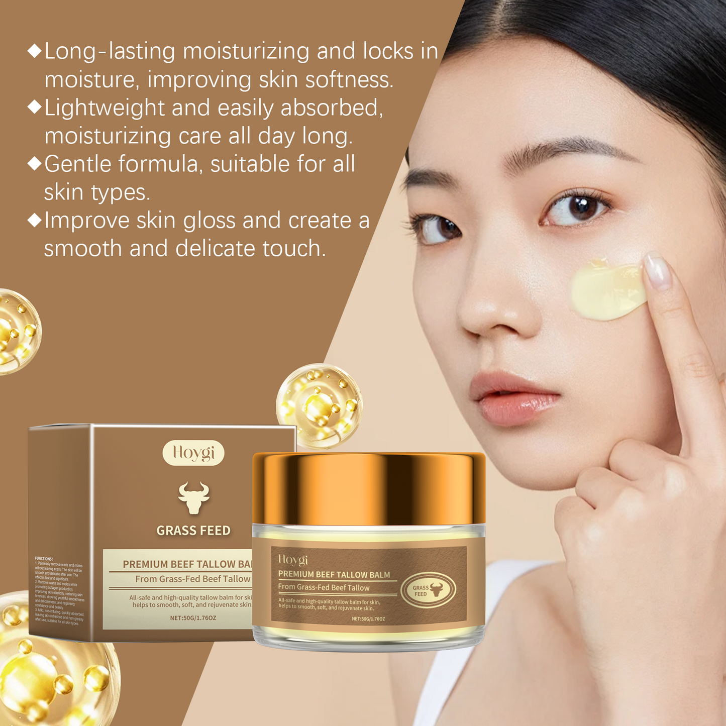 Tallow Moisturizing Cream for Face and Body - Deep Hydration for Dry Skin
