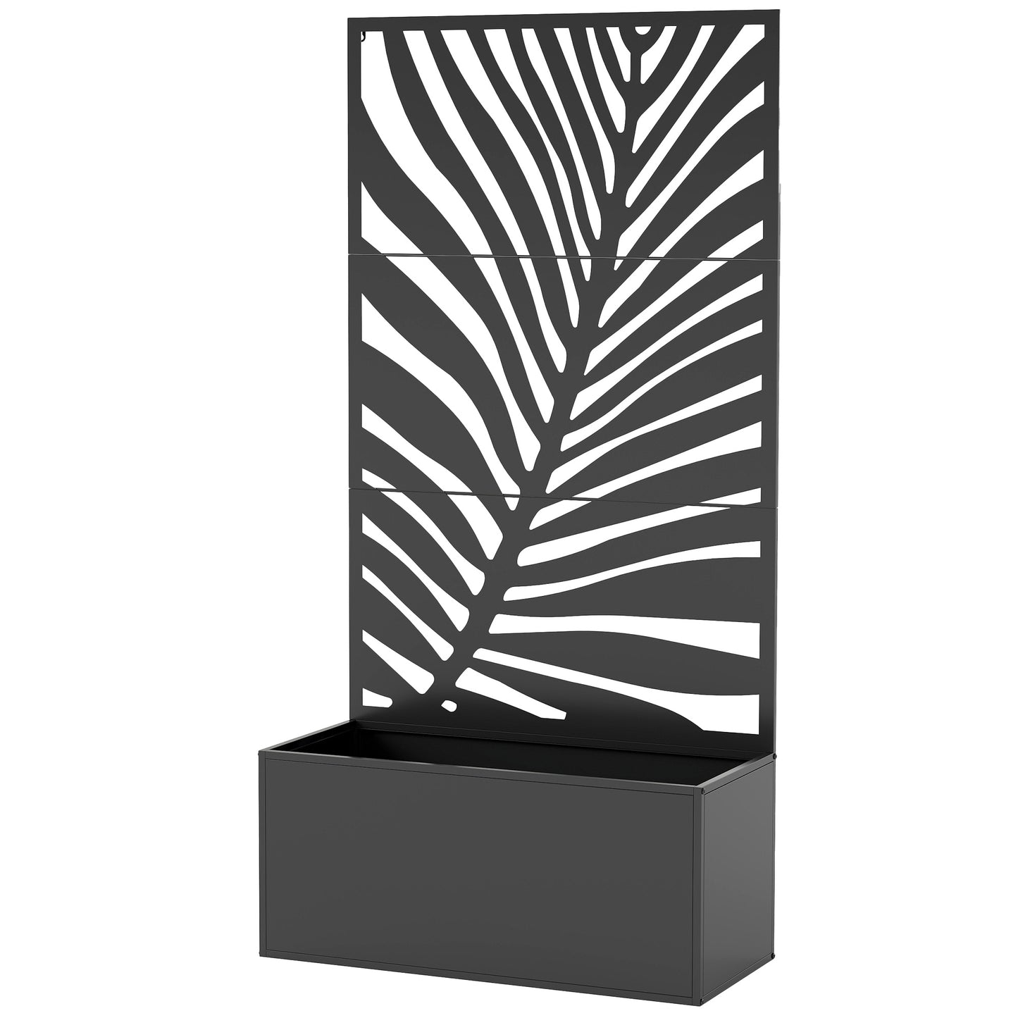 Large Metal Planter Box with Trellis for Climbing Plants - Outdoor Garden Bed