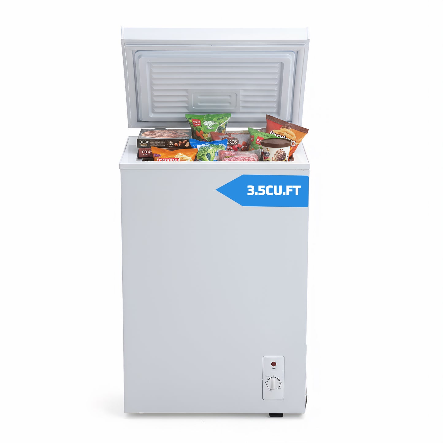 3.5 Cu.Ft Small Chest Freezer Compact Deep With 7-Level Temperature
