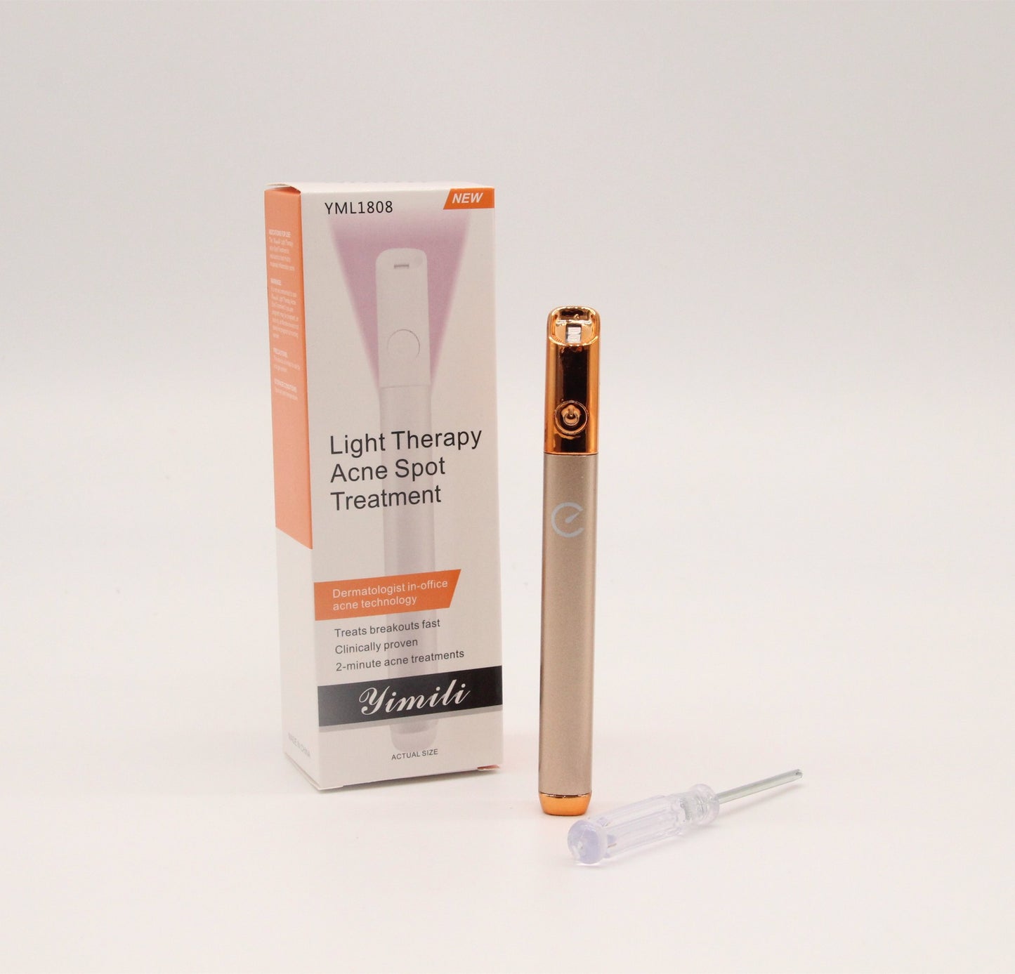 Acne Treatment Device for Face - Red & Blue Light Therapy Tool - Silver