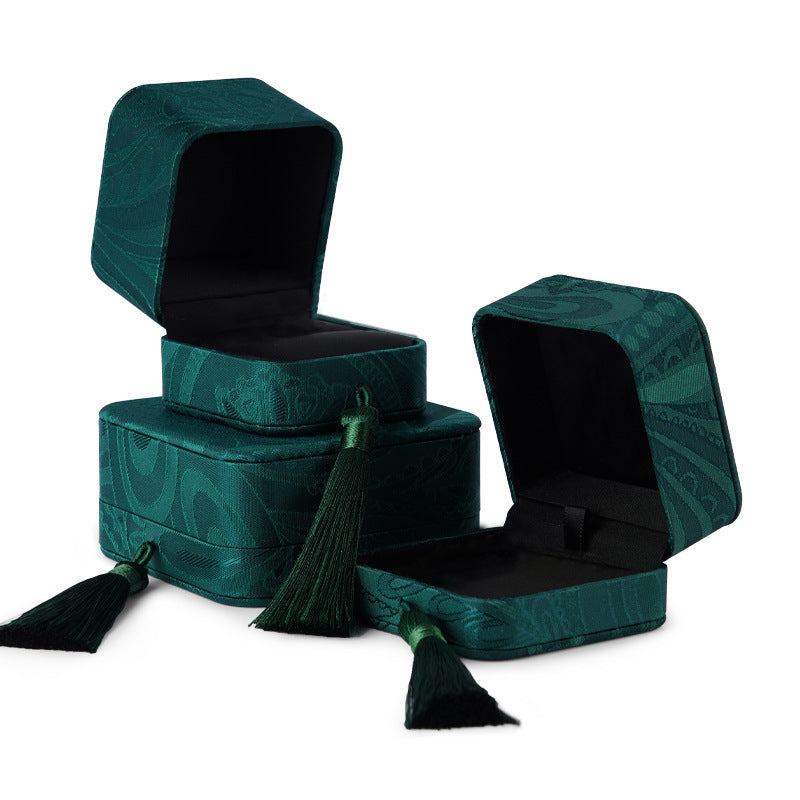Dark Green Jewelry Storage Box - Classic Home Organizer for Rings, Necklaces, Bracelets