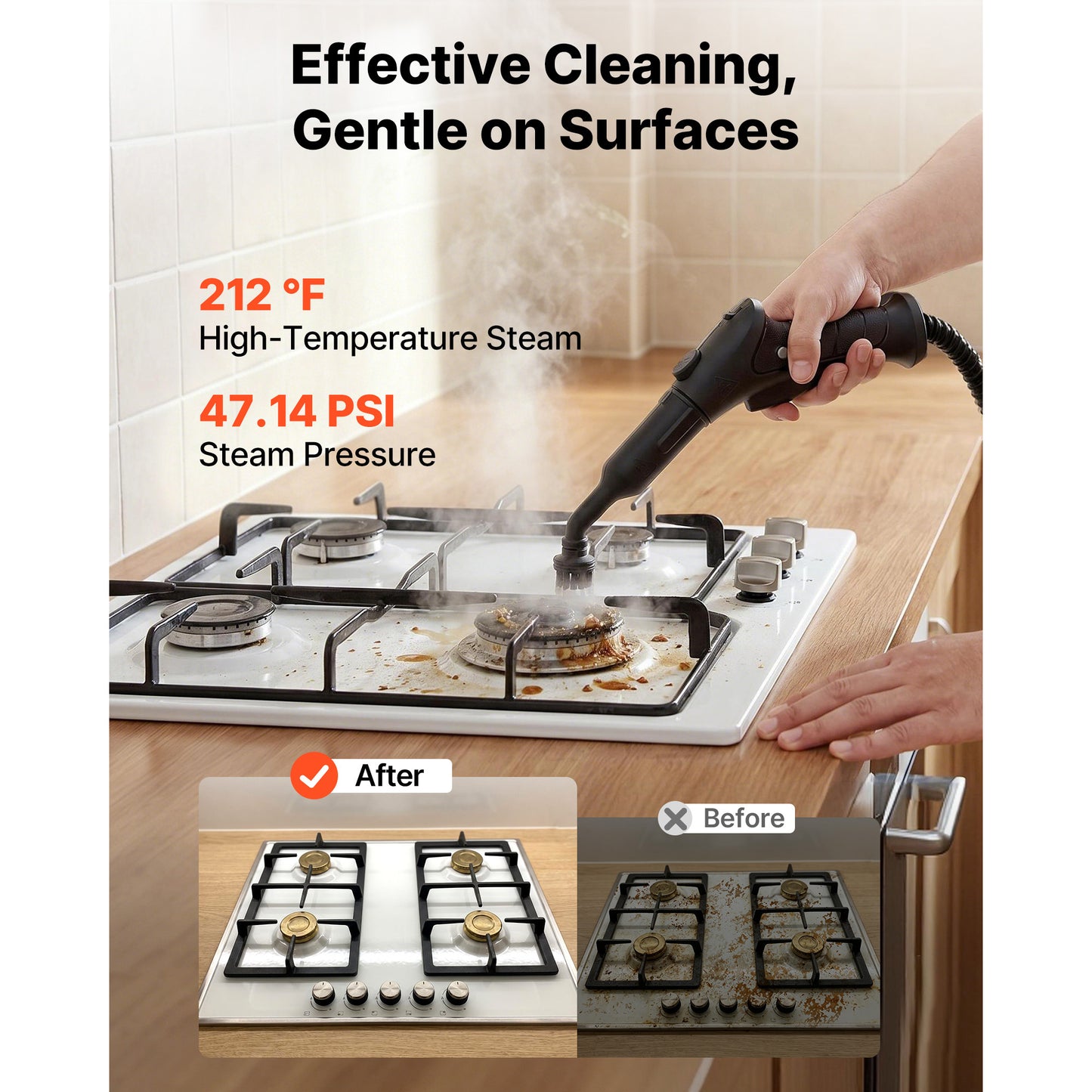 Steam Cleaner with 34 Oz Tank and 20 Accessories - Portable Canister Steamer for Home and Car Detailing