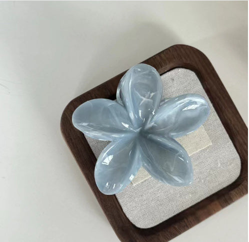8cm Hair Barrette with Marble Blooming Pattern for Women - Multiple Colors