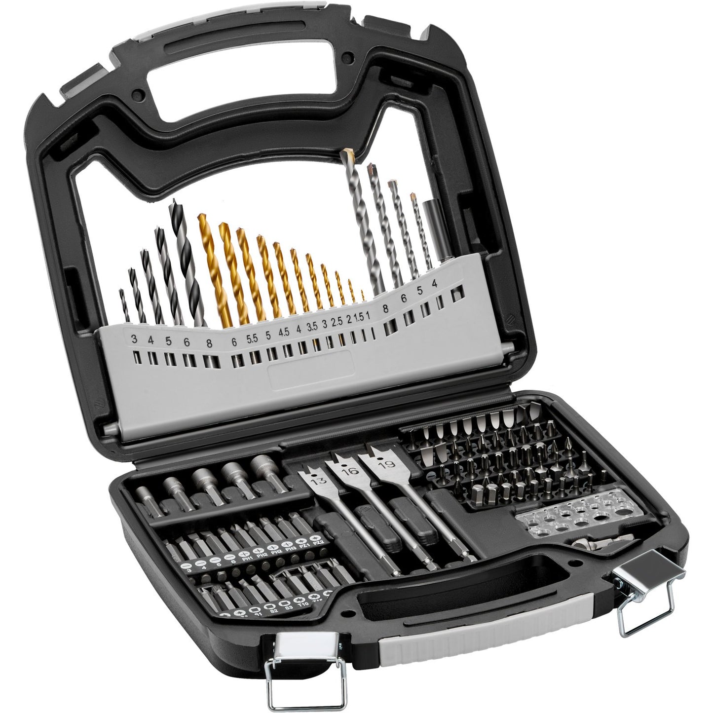 Power Drill Bit Set 101PCS with Carrying Case - Multi-Purpose Screws & Masonry