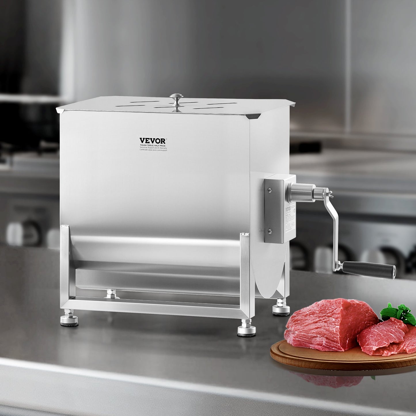 80L Manual Meat Mixer with Fixed Tank - Heavy Duty Sausage Mixer