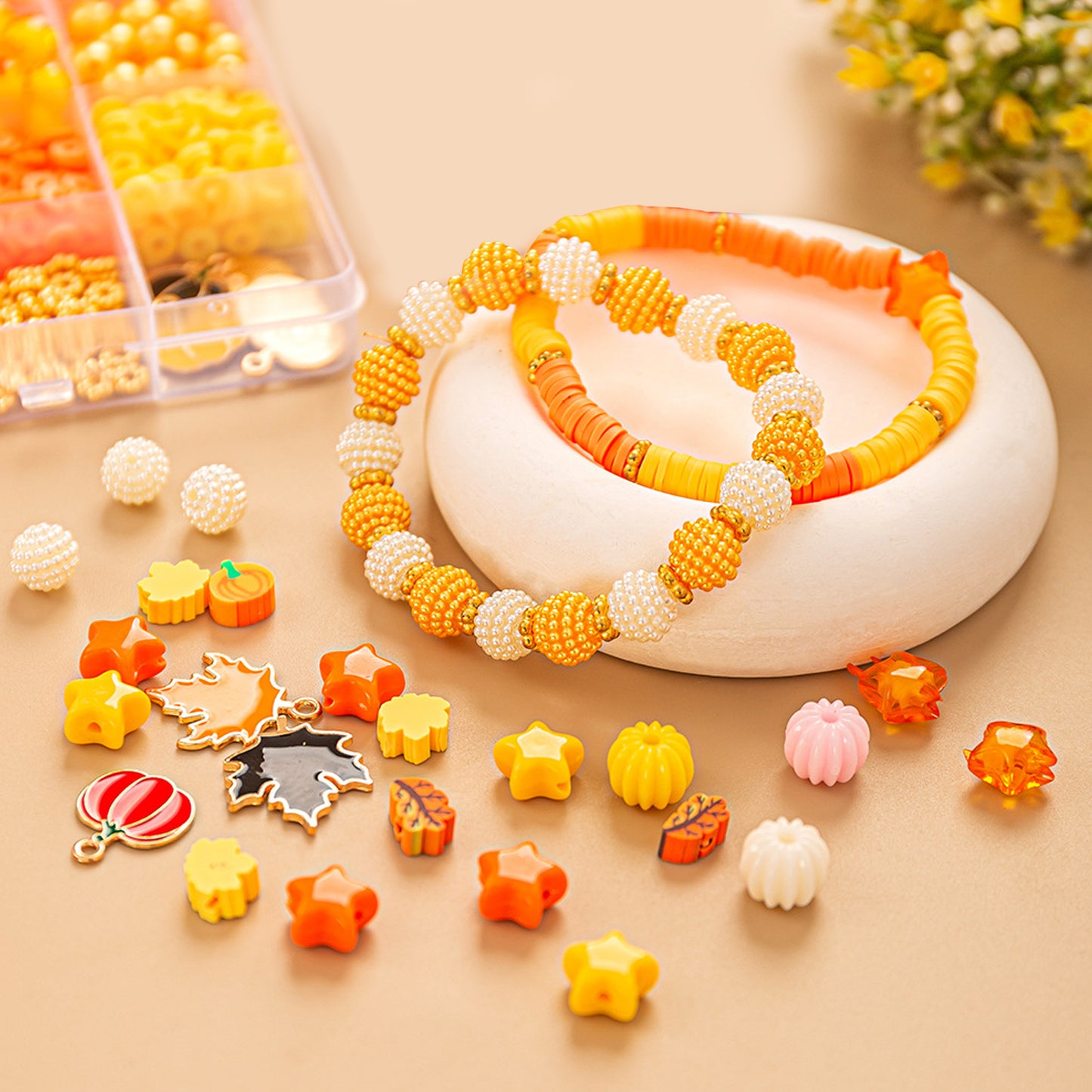 1510 Pcs Fall Theme Bracelet Beads Kit - Plastic & Colorful