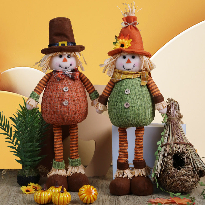 Thanksgiving Harvest Season Decorations Maple Leaf Sunflower Straw Hat Decor