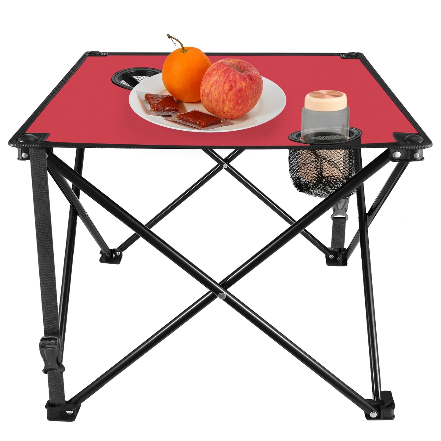 Portable Folding Camping Table with Cup Holders - Multiple Colors & Sets
