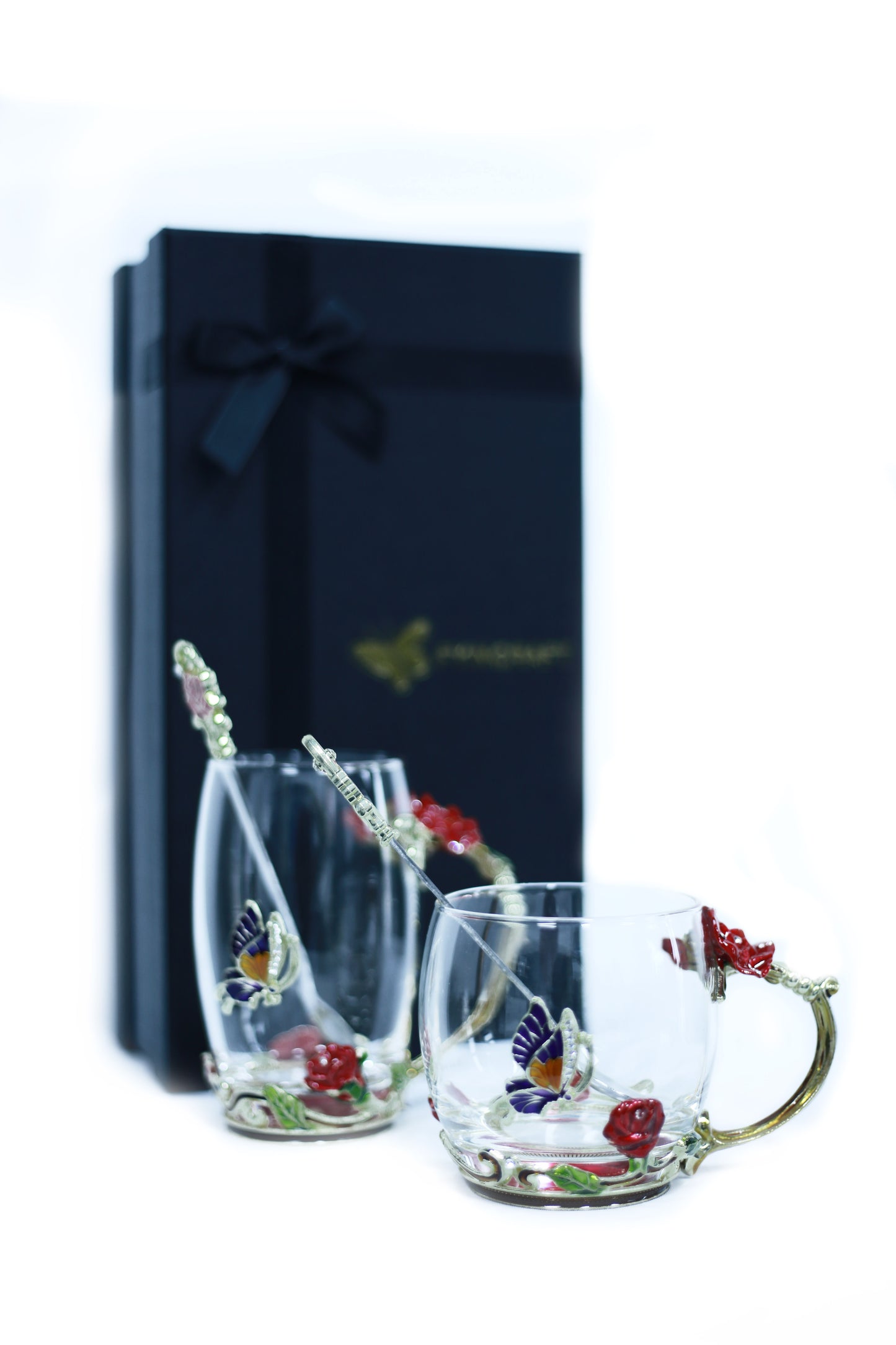 Enamel Glass Water Cups - Set of 1 for Kitchen & Home Use