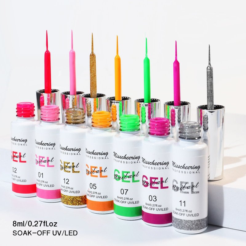 12-Color Nail Art Glue Set